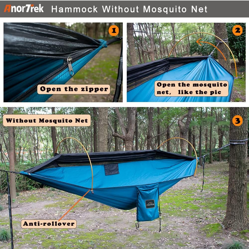 AnorTrek Hamaca de camping profesional con mosquitera