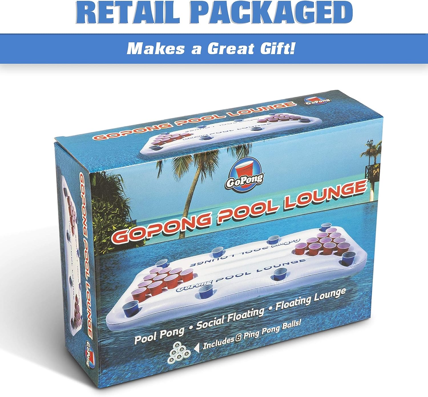 GoPong Inflable para piscina de beer-pong