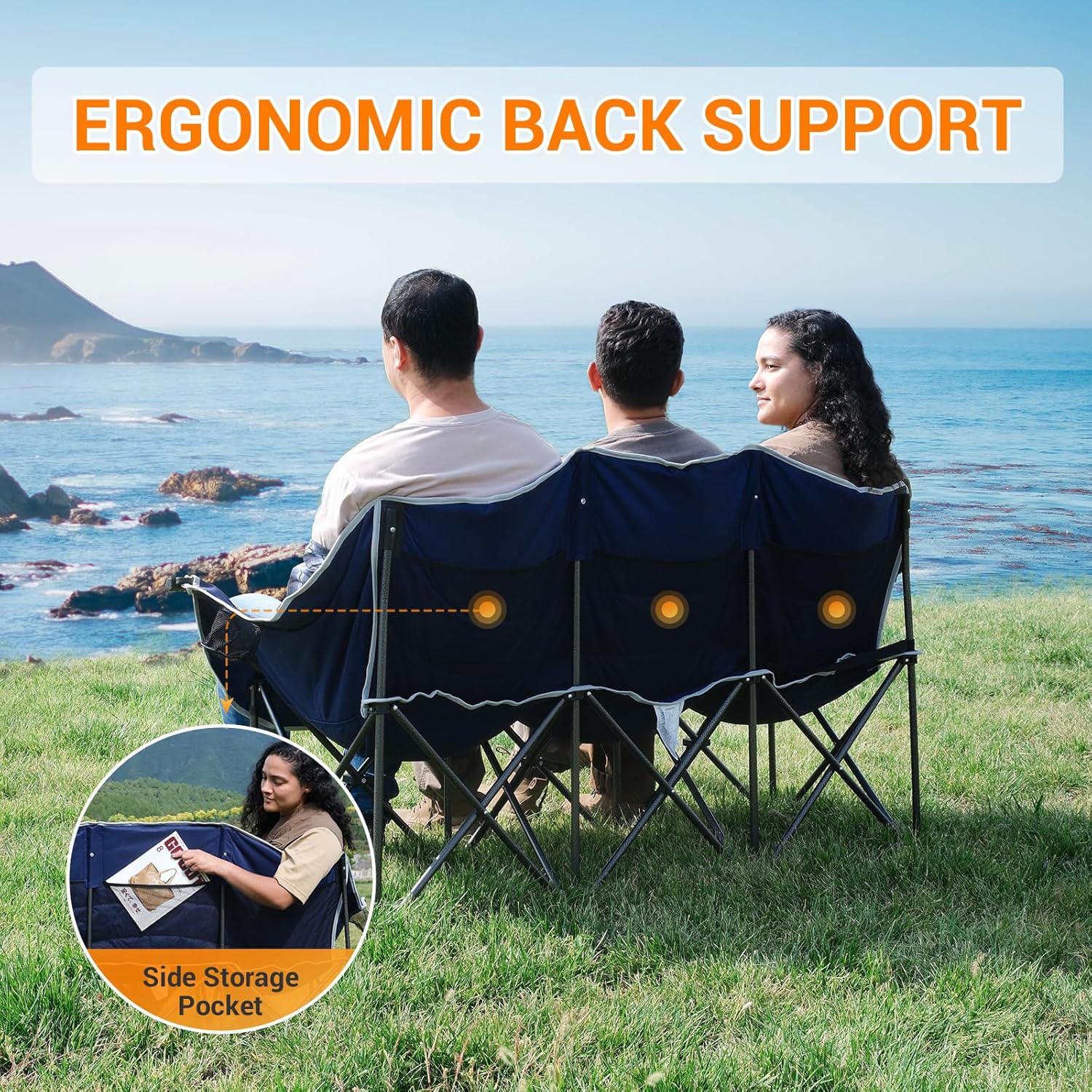 Silla de camping tres cuerpos| Alta resistencia