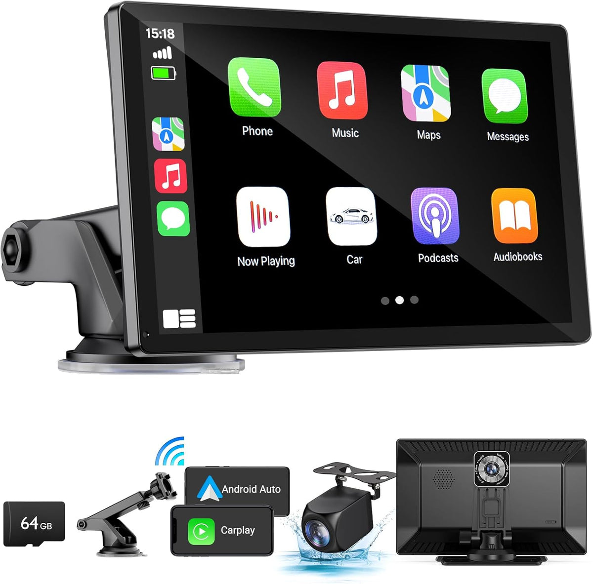 Pantalla para automóvil, pantalla táctil HD de 9 pulgadas