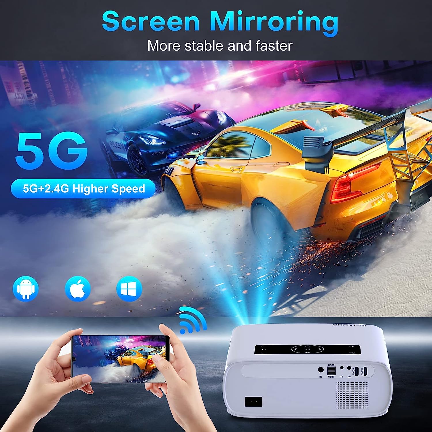 Proyector Bluetooth | Compatible 4K - HDMI - USB - Smartphones