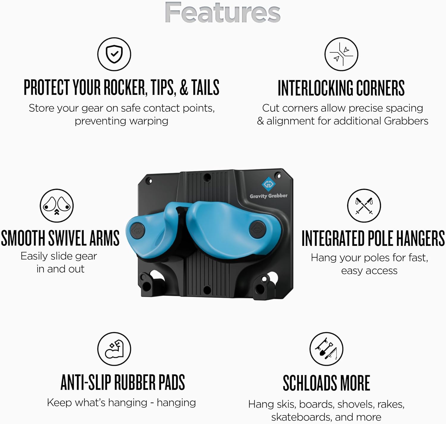 Estantería de pared para esquis