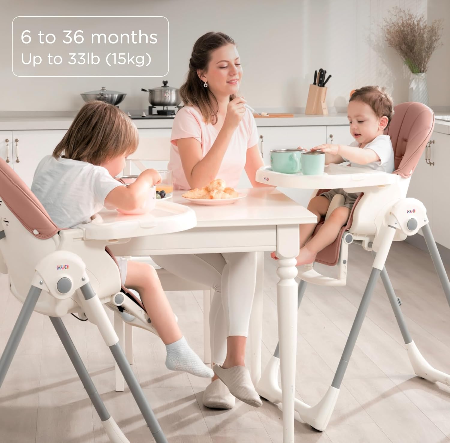 Silla alta plegable 3 en 1 para bebé | Asiento y Bandeja Extraibles