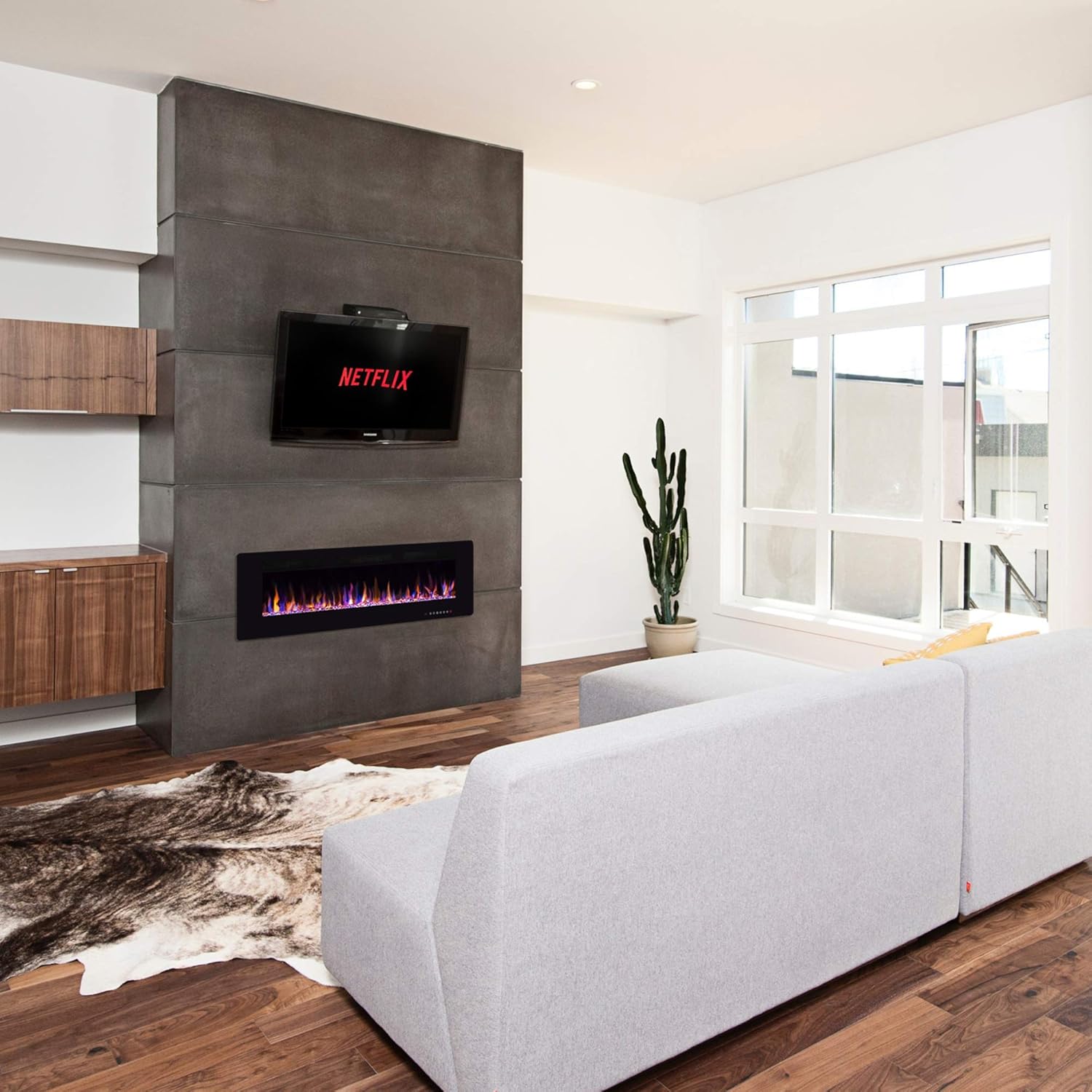 Chimenea Eléctrica Empotrable | 1500 W | Pantalla Táctil