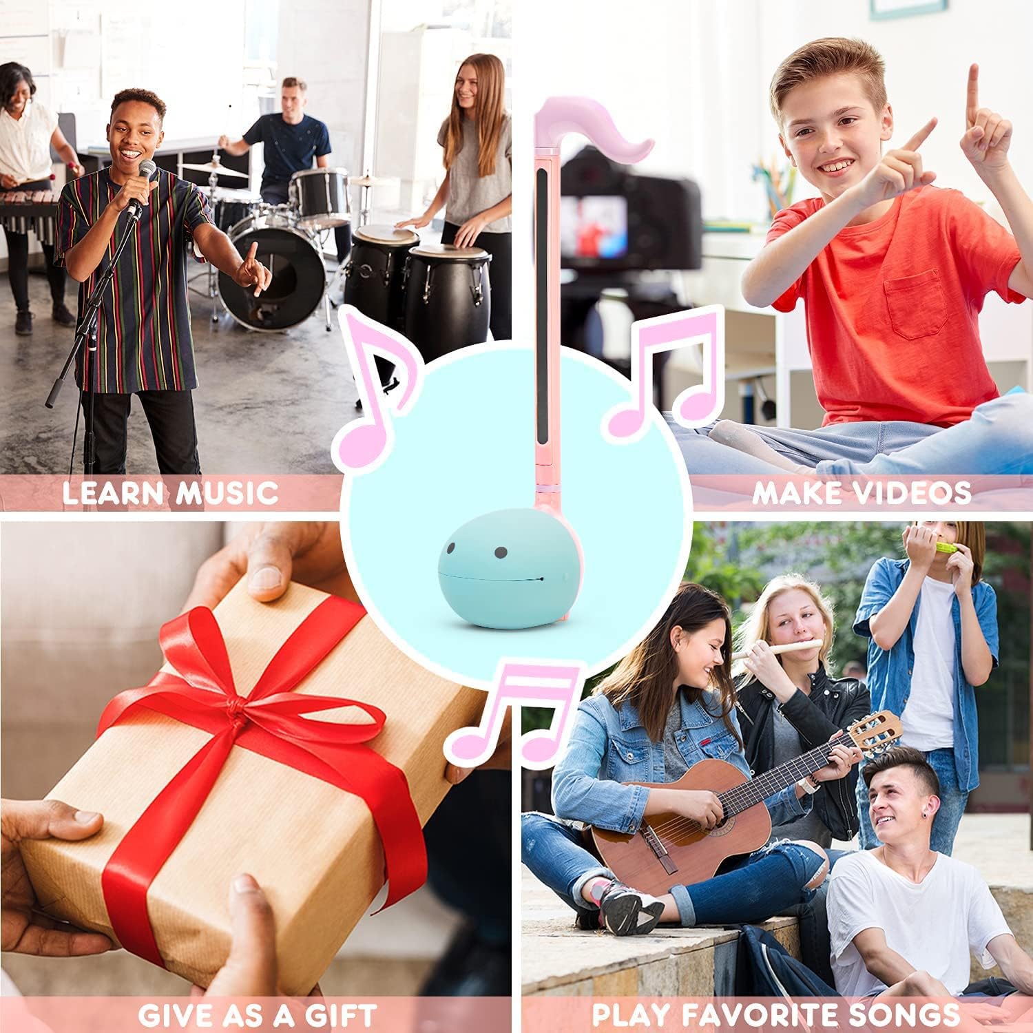 Otamatone - Instrumento musical electrónico japonés | Color negro, blanco y unicornio