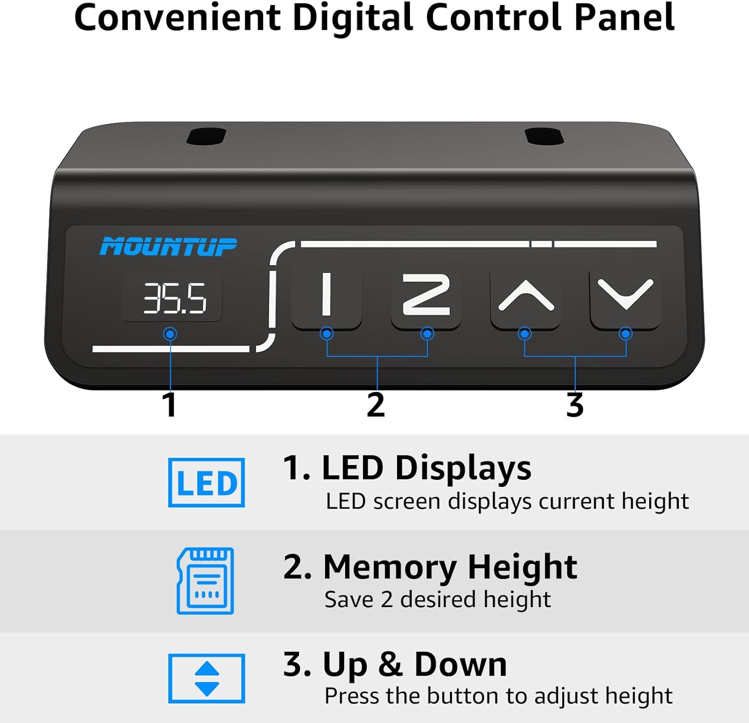 Escritorio eléctrico ajustable de una pieza