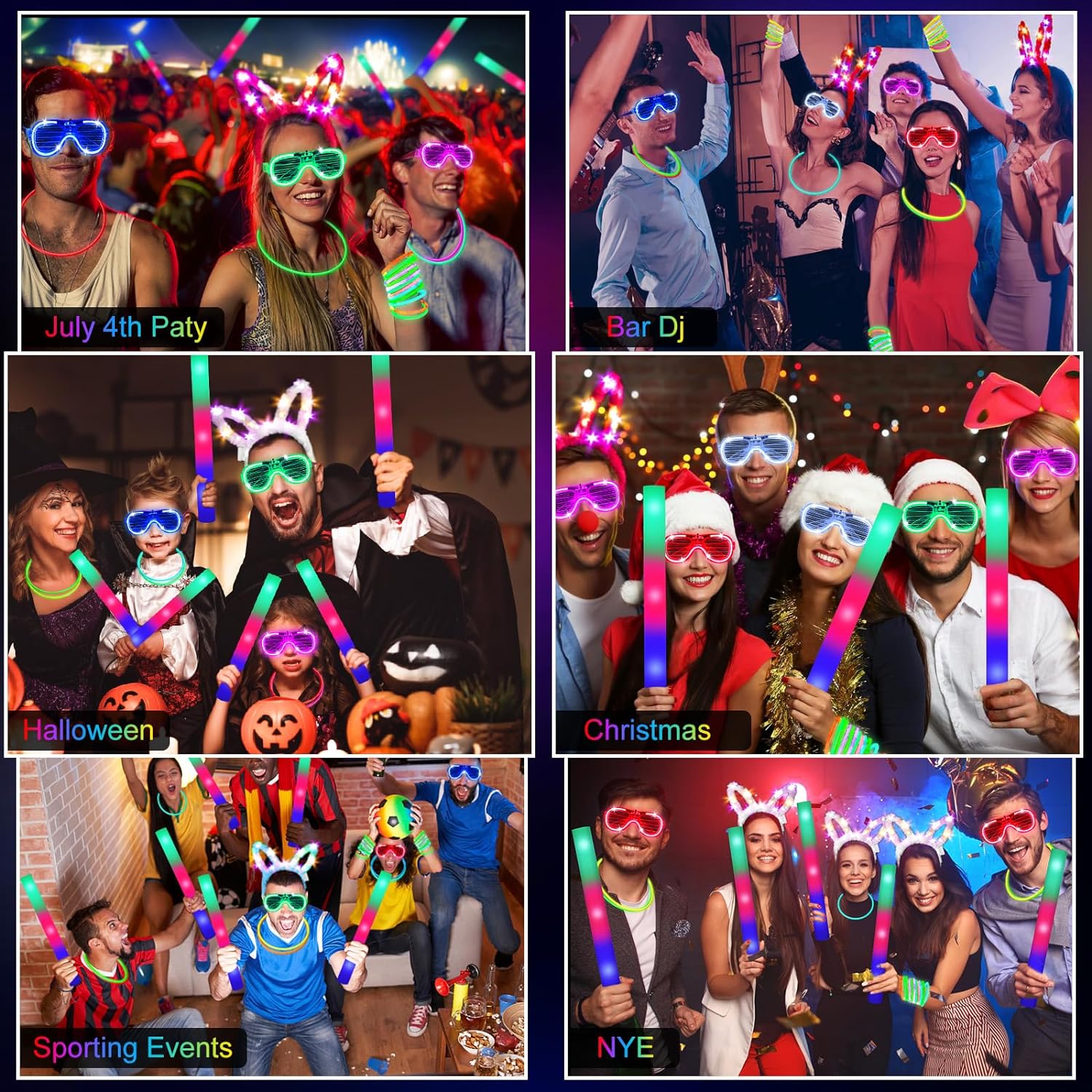 Pack 136 Artículos luminosos para Fiestas