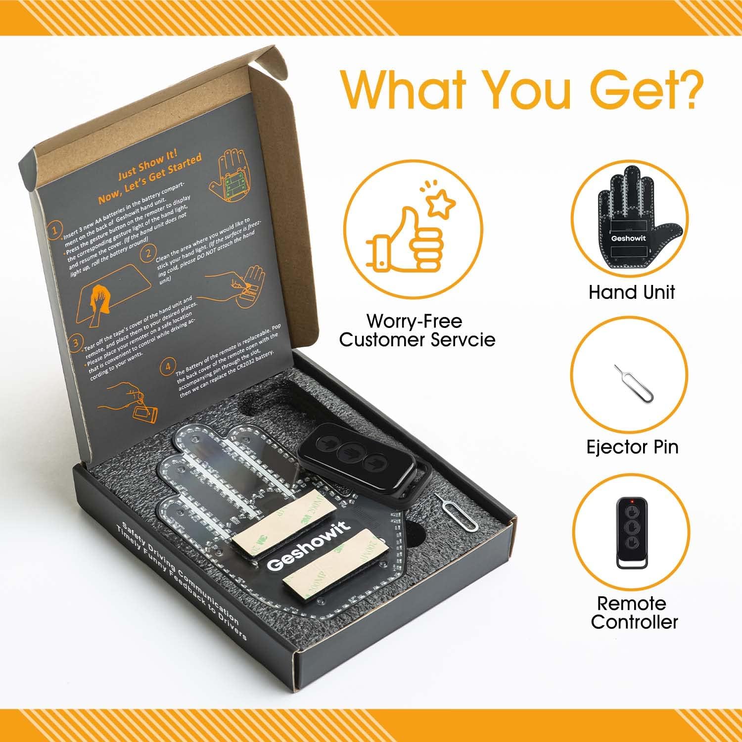 Divertida luz de mano y dedo | Para auto con control remoto