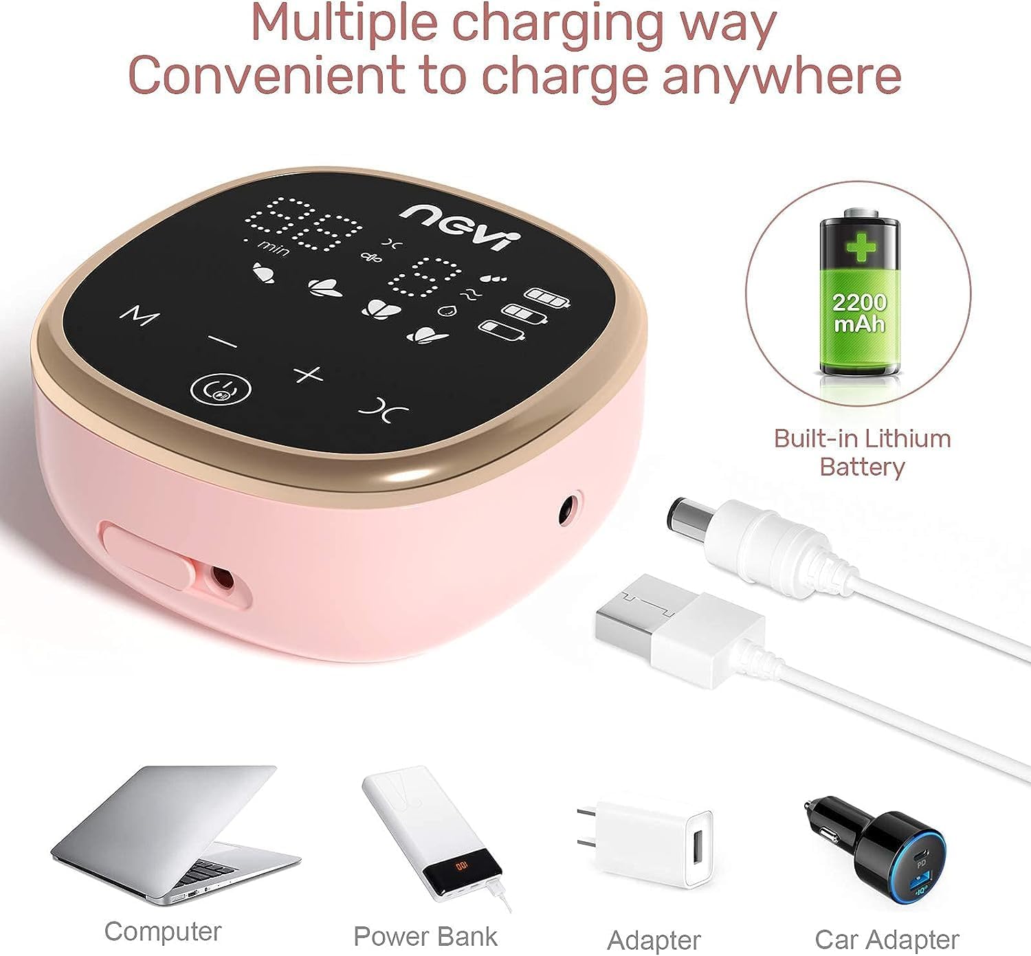 Extractor de leche materna eléctrico LED | 4 modos | 9 niveles