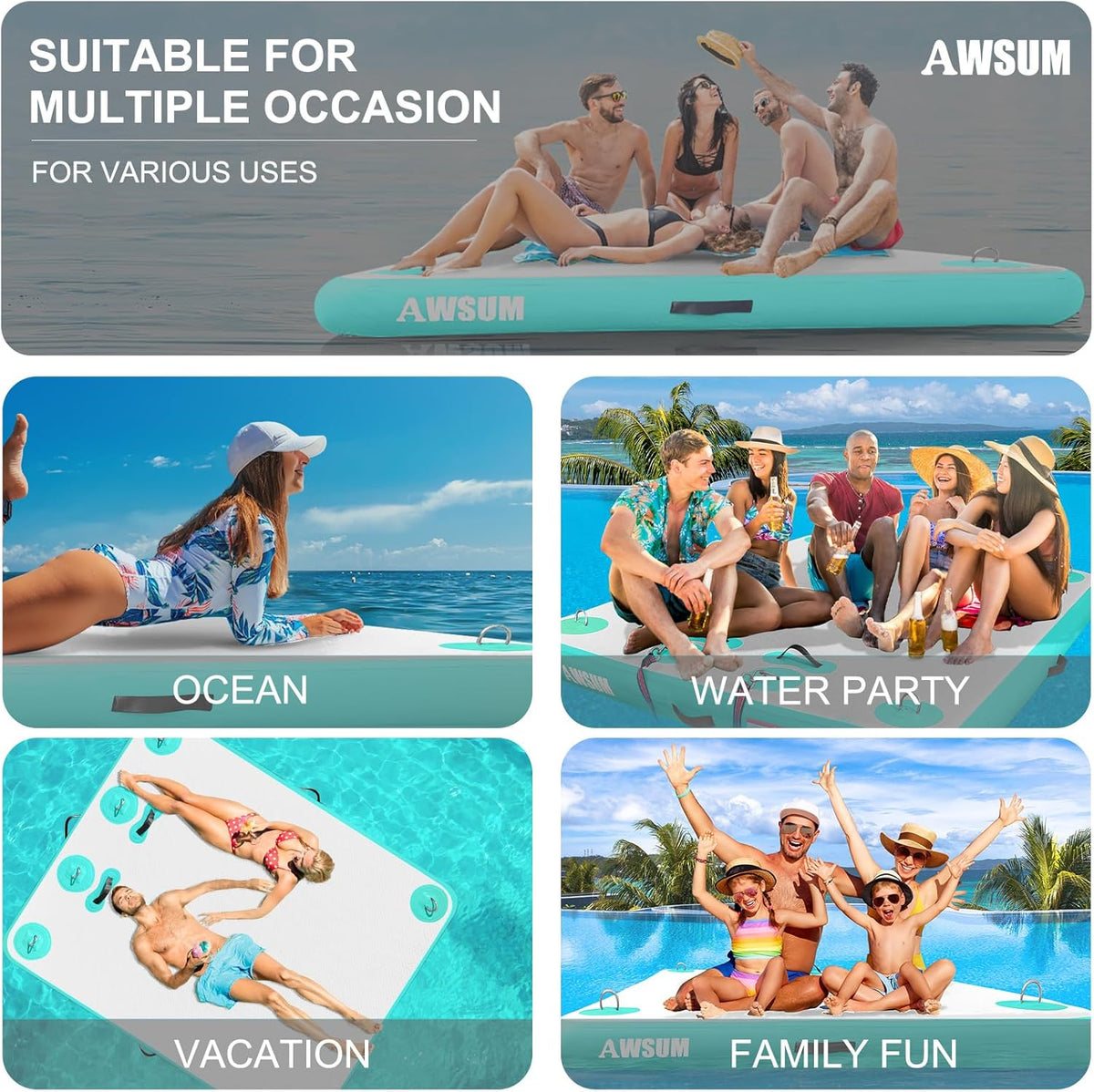 Muelle flotante inflable 152 x 182 cm