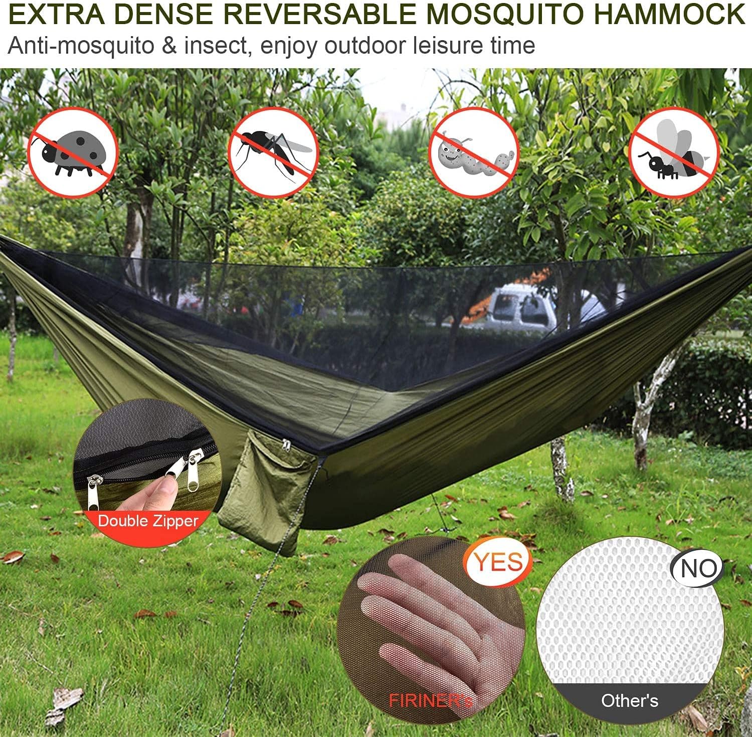 Hamaca de campamento con lona para moscas de lluvia y mosquitera