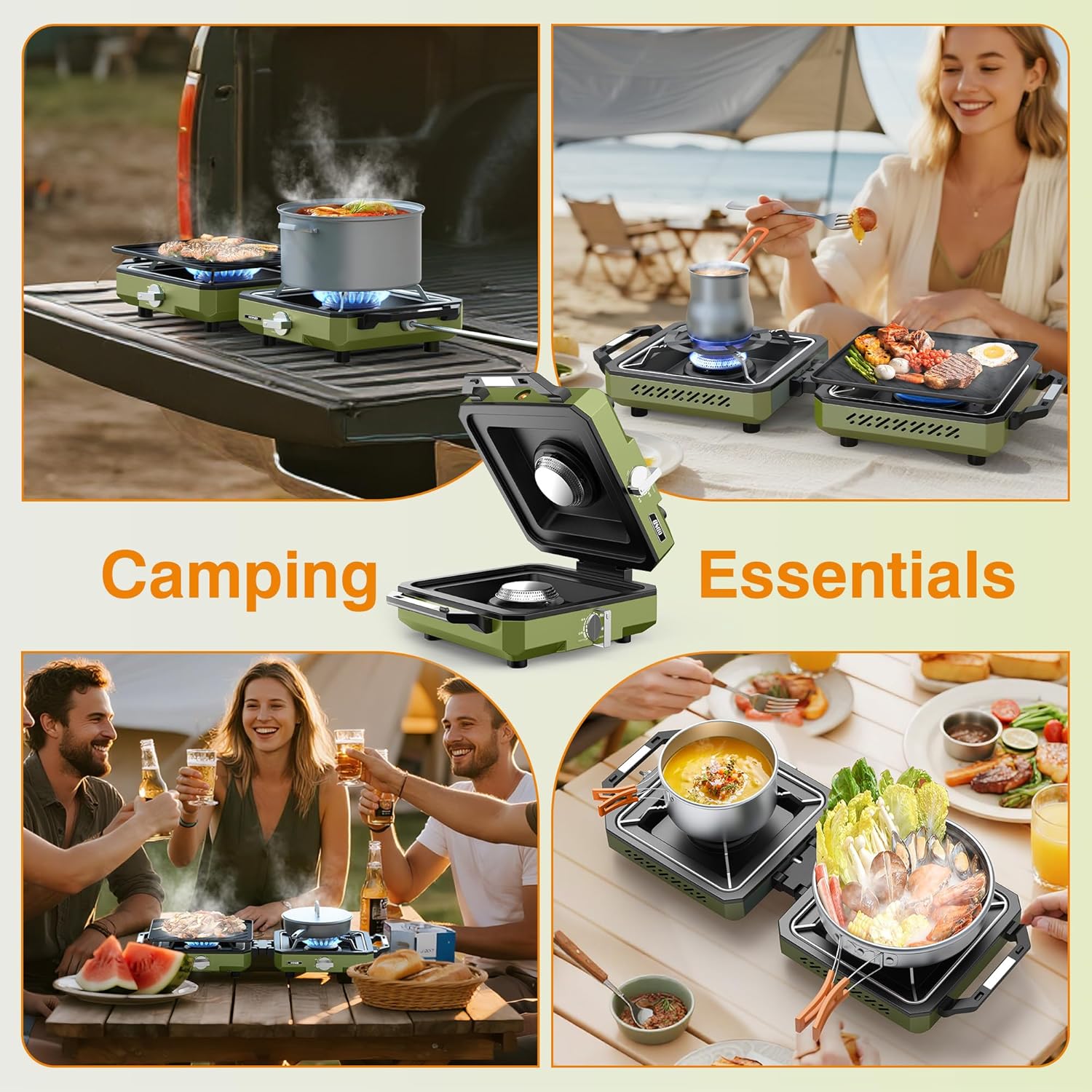 Estufa de camping de 2 quemadores