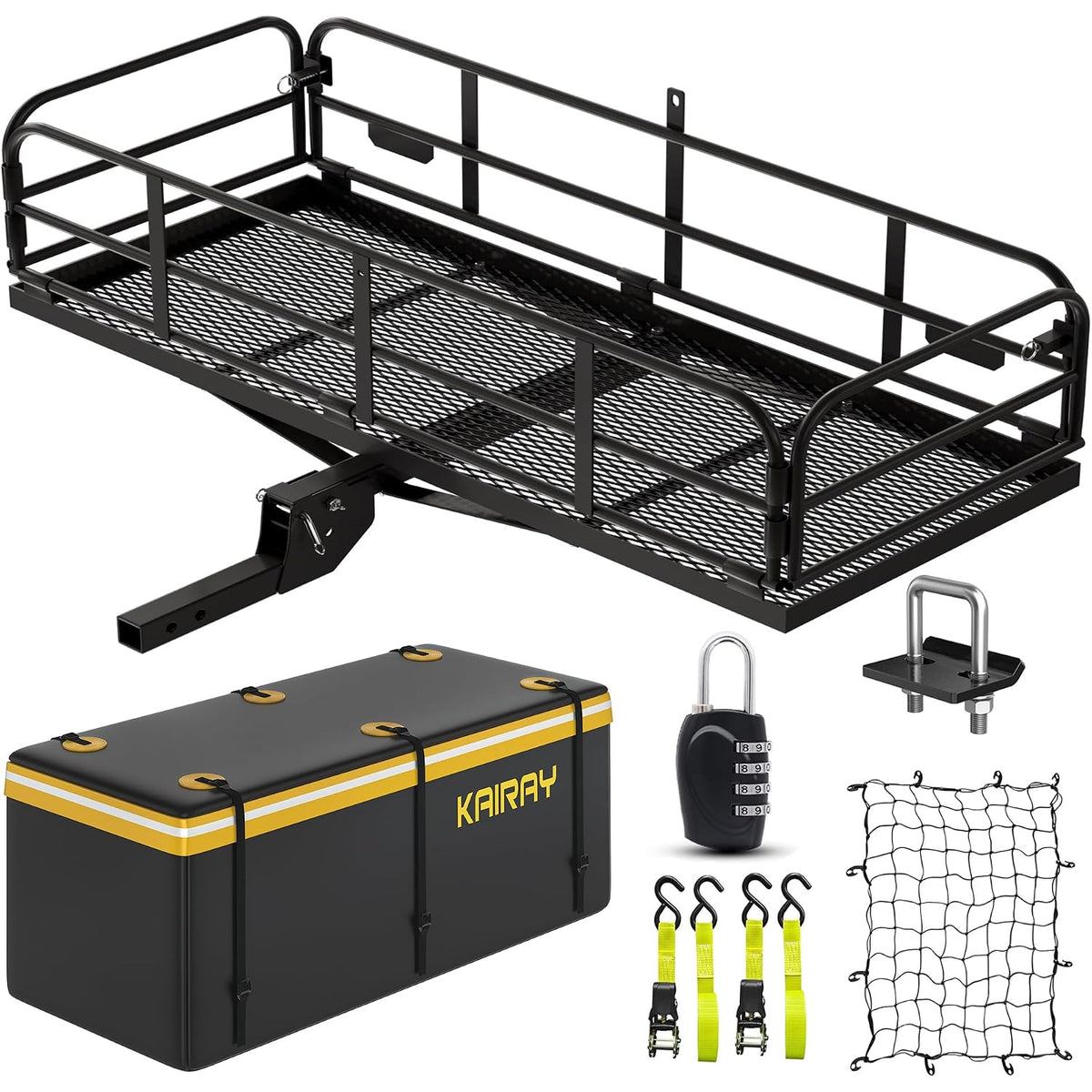 Portaequipajes plegable de enganche trasero de 220kg de alta resistencia