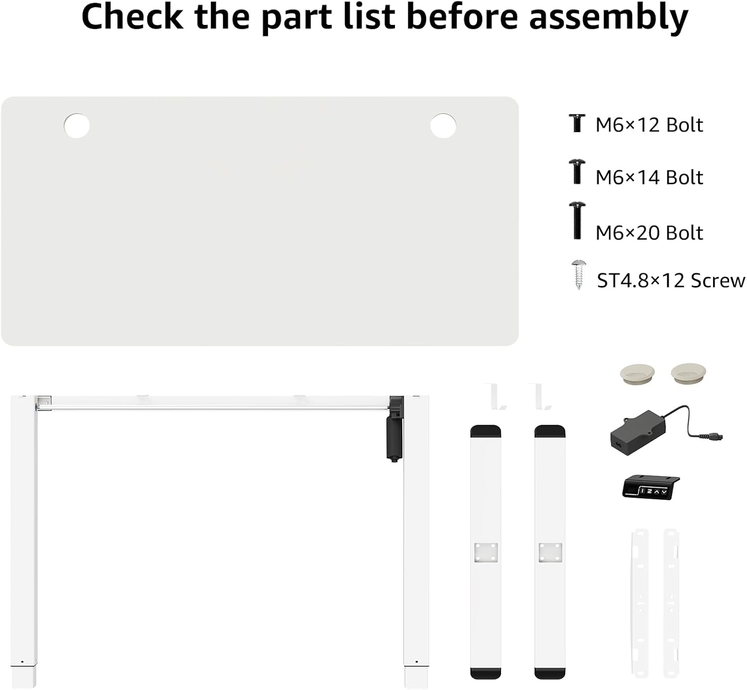 Escritorio eléctrico ajustable de una pieza