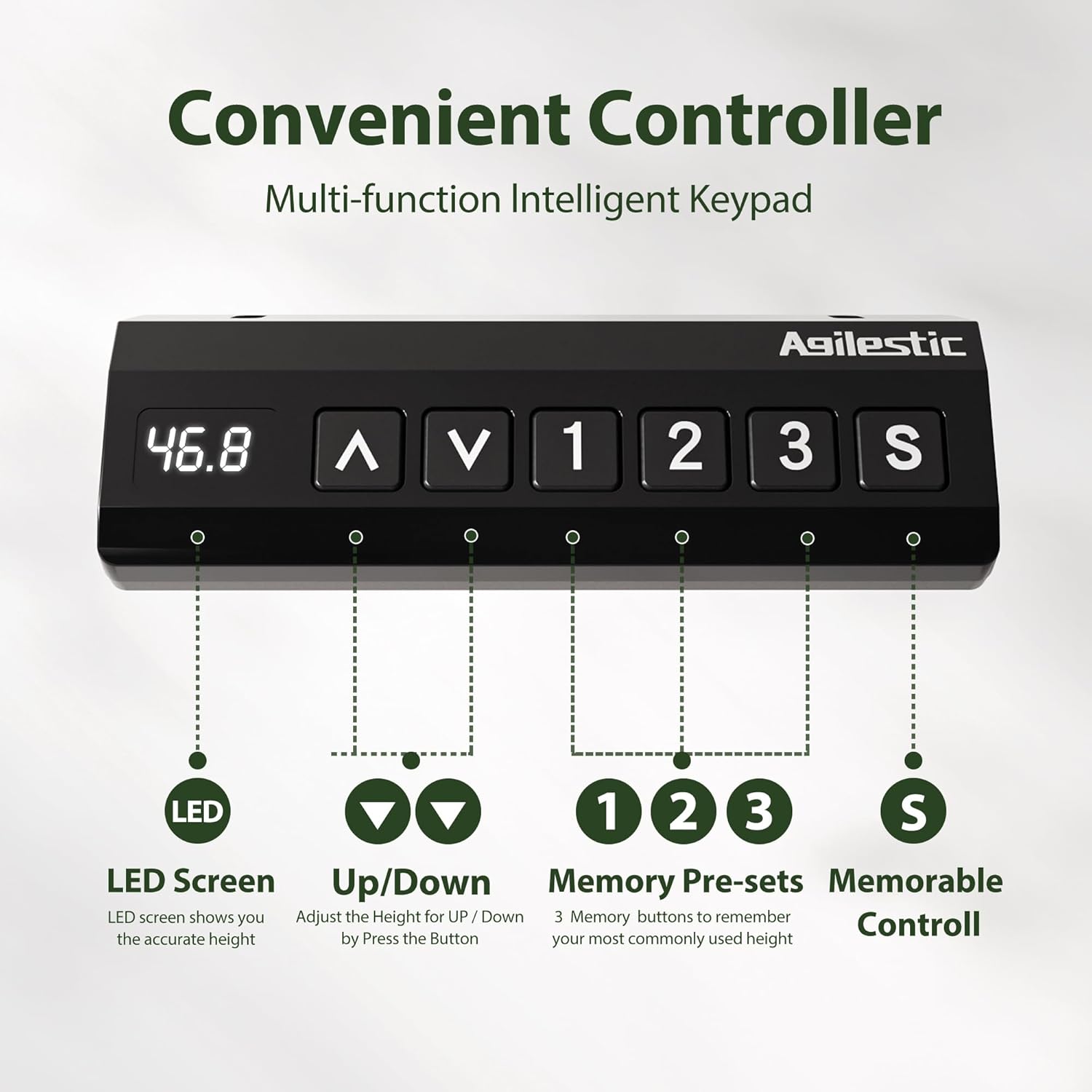 Escritorio eléctrico ajustable en L | Negro