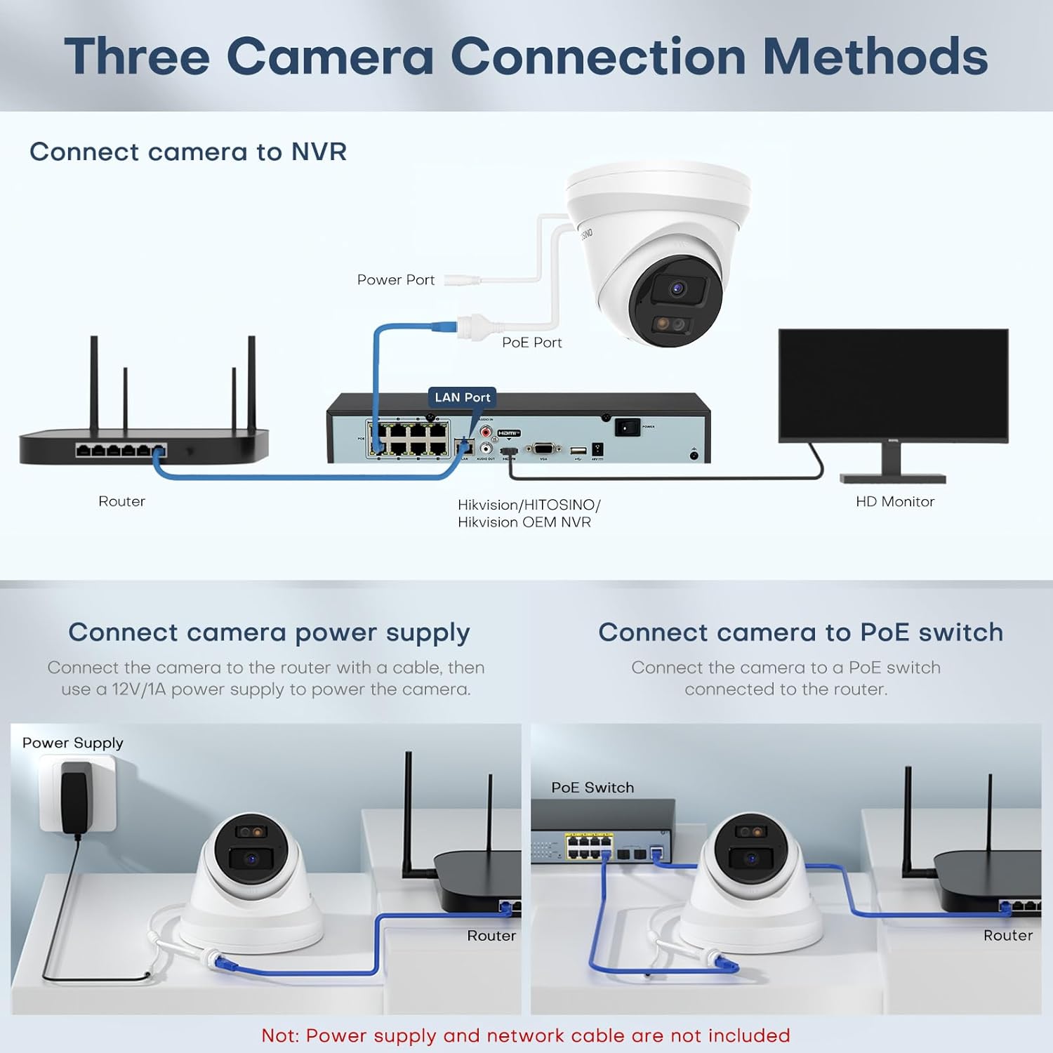 Cámara de Seguridad 5 MP | Torreta con cable | Visión nocturna a color