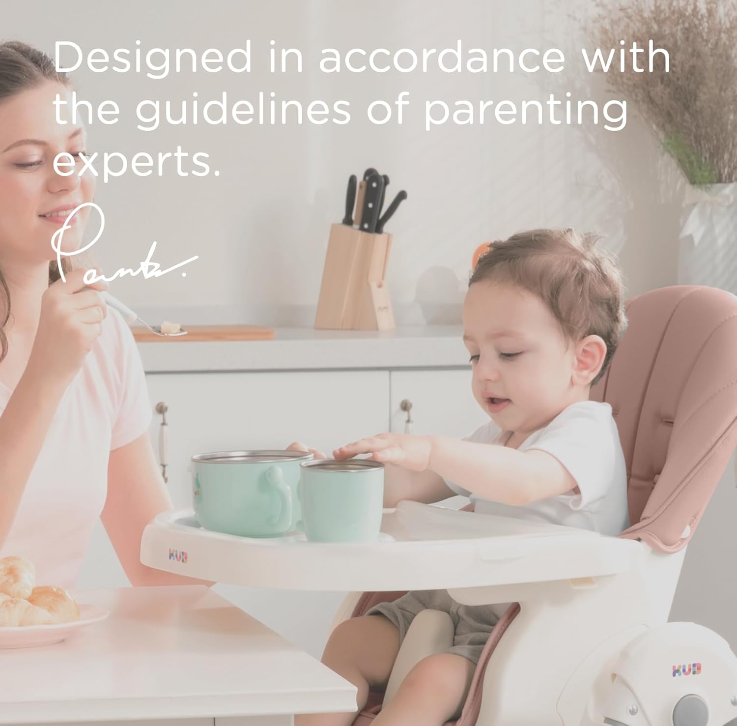 Silla alta plegable 3 en 1 para bebé | Asiento y Bandeja Extraibles