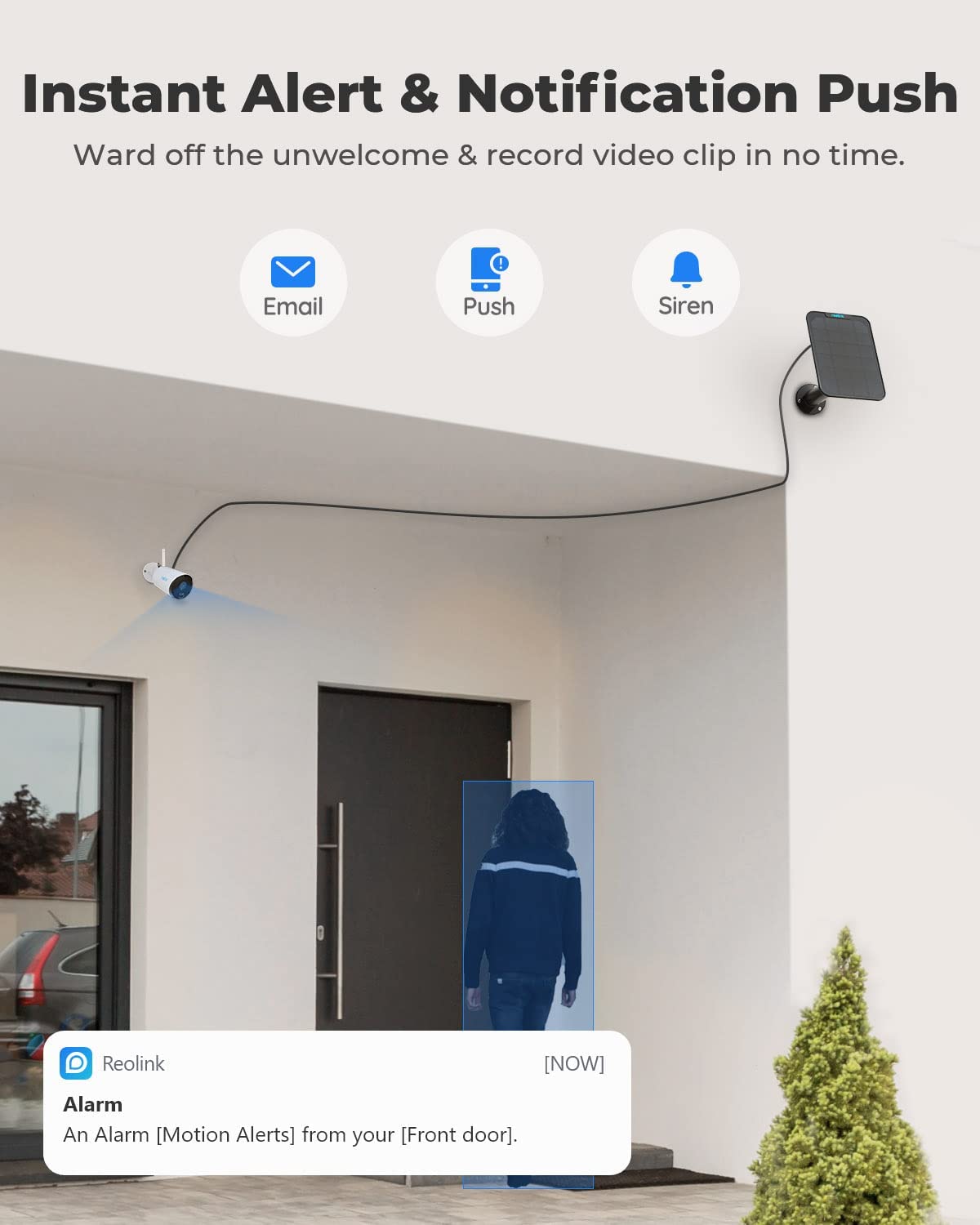 Cámara solar WiFi de seguridad para exteriores con panel solar