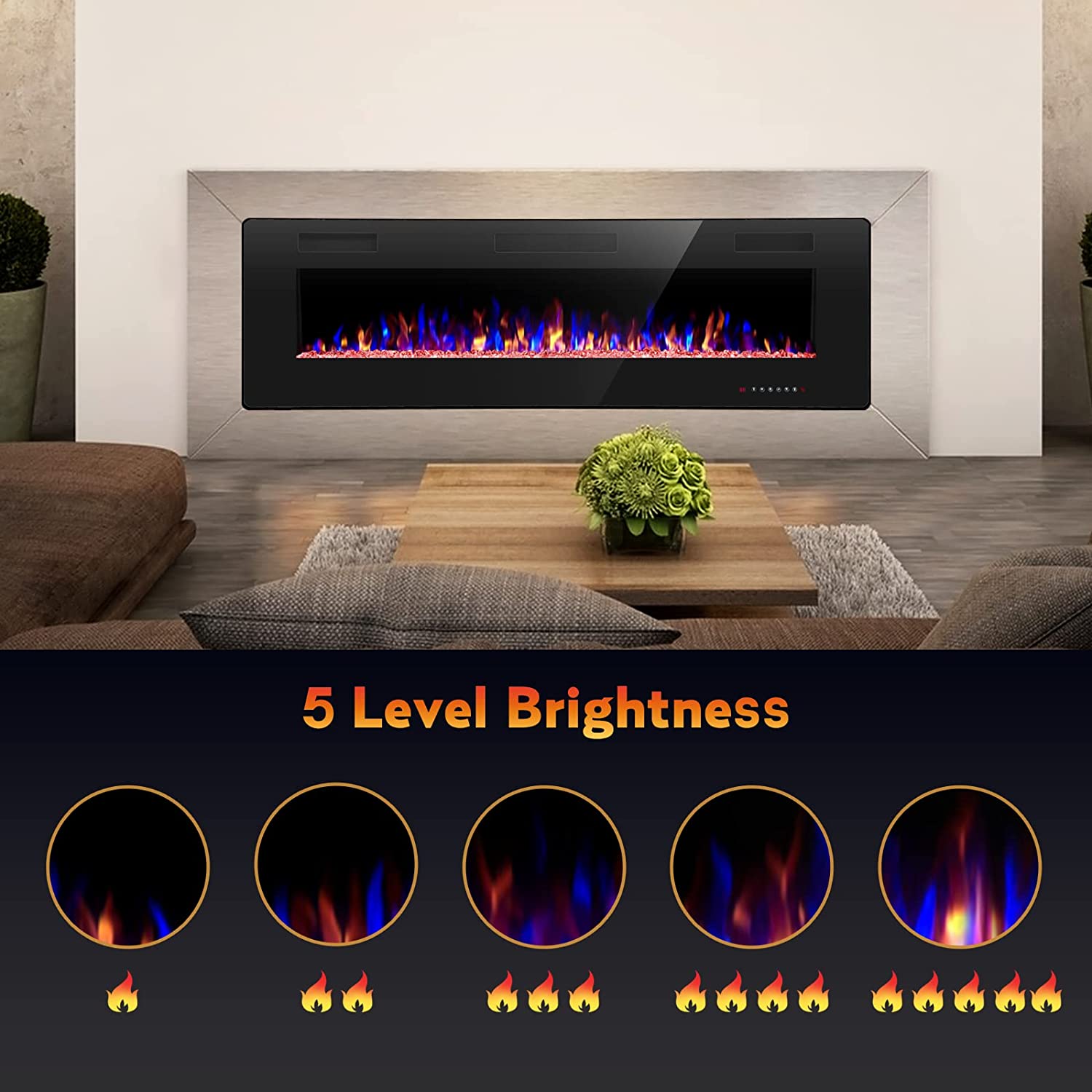 Chimenea Eléctrica Empotrable RW Flame - Requiere Transformador