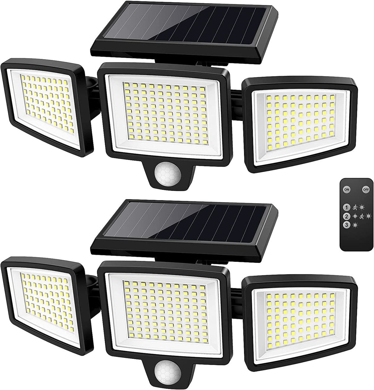 Pack de 2 luces solares con sensor de movimiento 2500 lúmenes