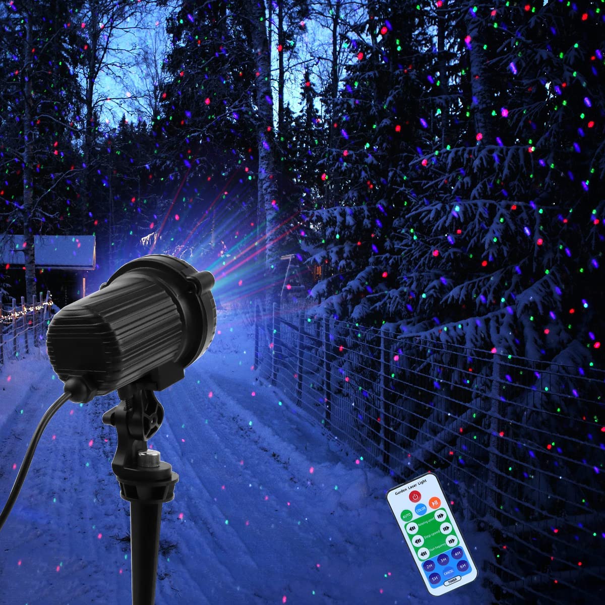 Luces láser proyector al aire libre | 3 colores | A prueba de agua | Caiyue