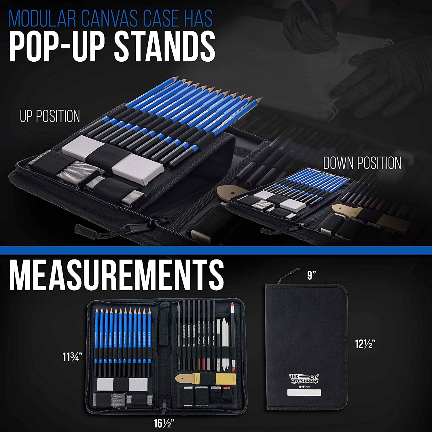 Juego de arte de dibujo y bocetos de 40 piezas