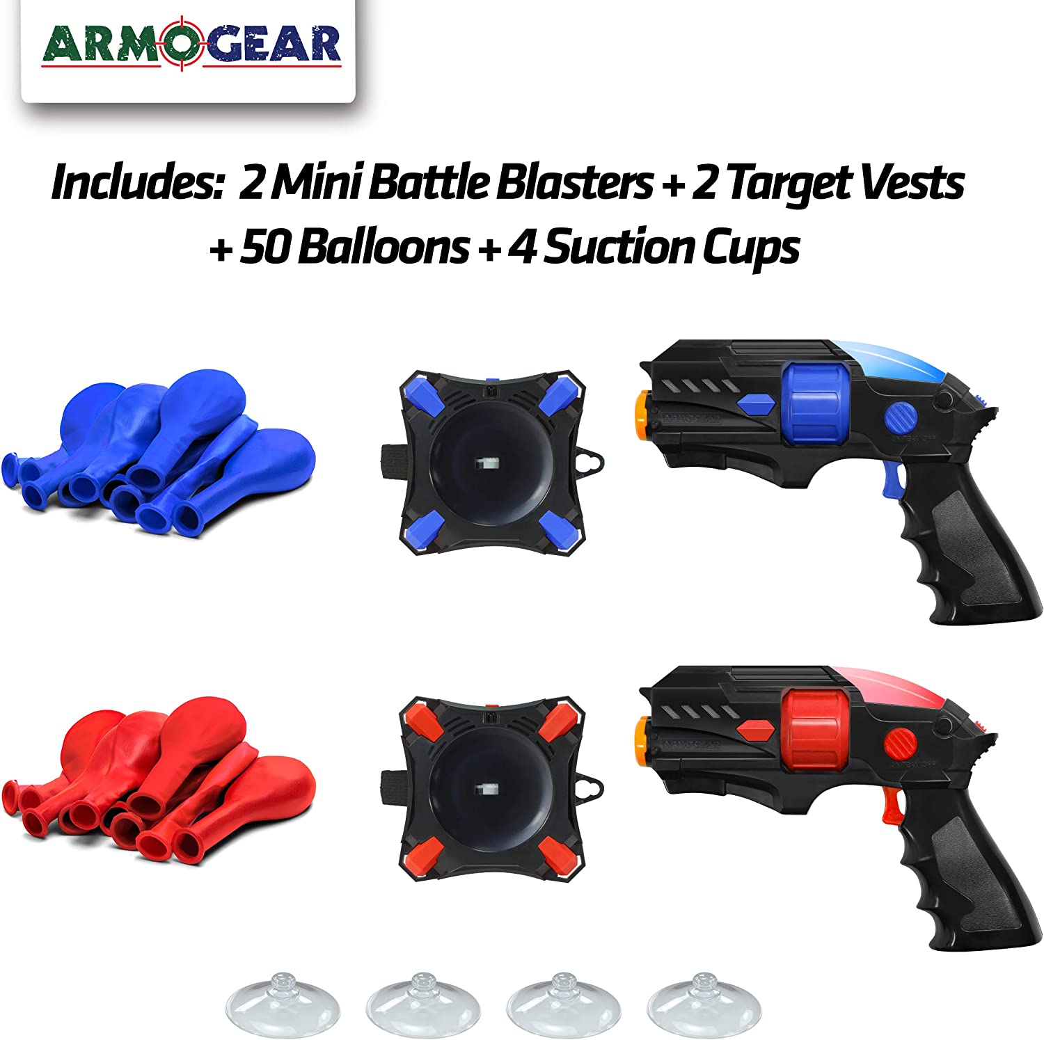 Juego de disparos con láser Paquete de 2 globos con etiquetas láser para niños