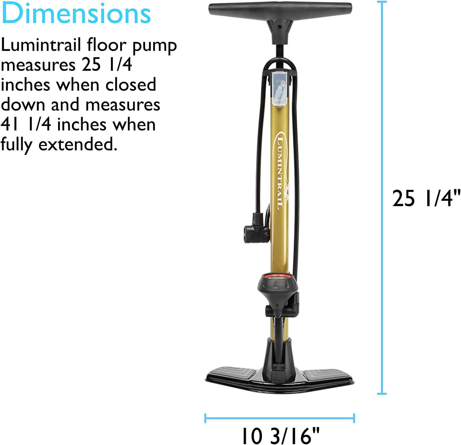 Bombín de piso para bicicleta | Incluye kit de pinchazos sin pegamento