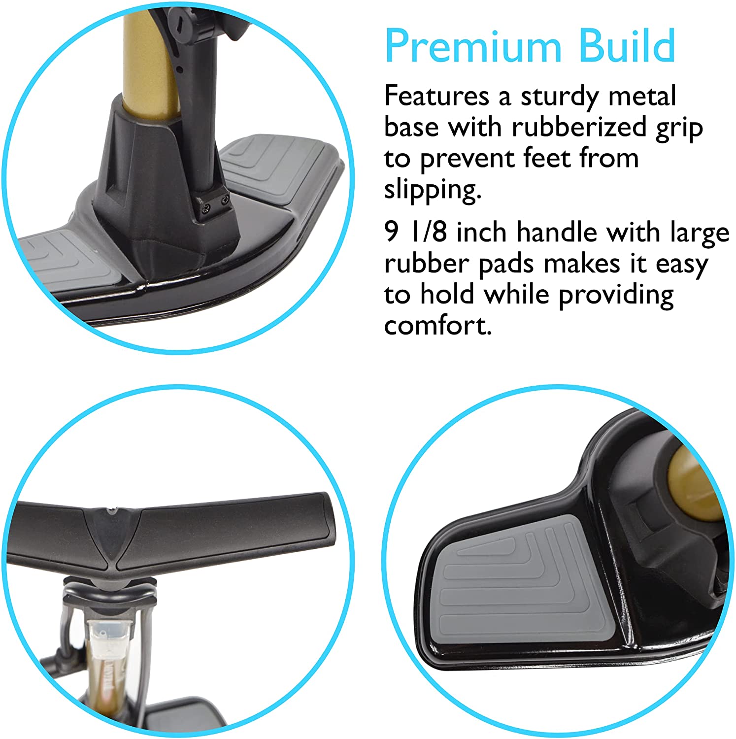 Bombín de piso para bicicleta | Incluye kit de pinchazos sin pegamento