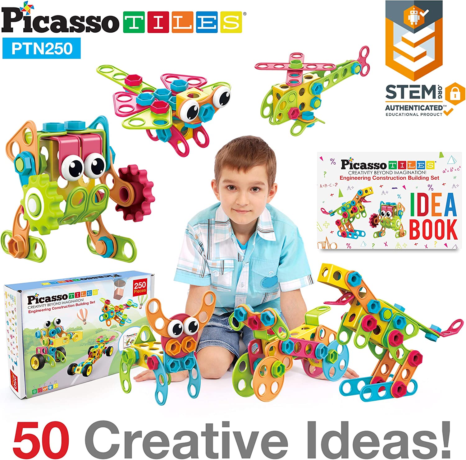 Kit de construcción para niños con libro de ideas