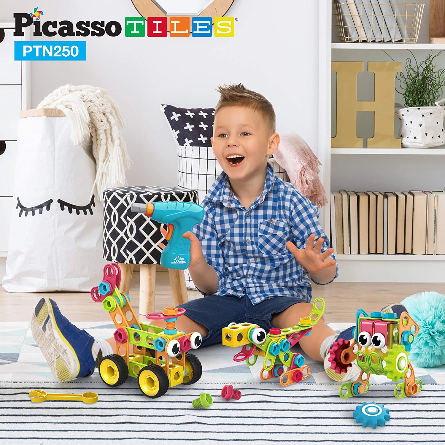 Kit de construcción para niños con libro de ideas