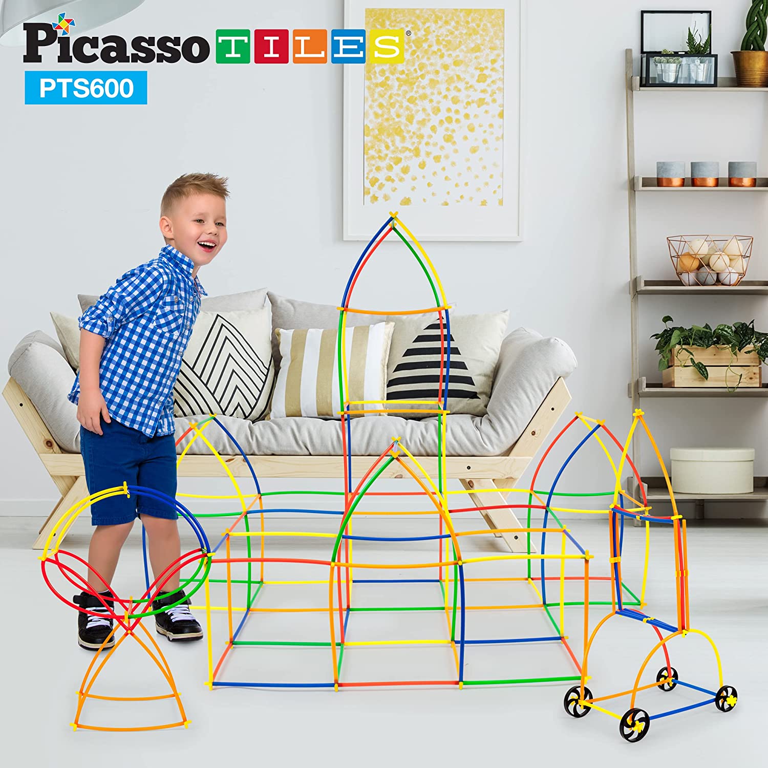 Juguete de construcción de pajilla 600 piezas para niños PTS600 PicassoTiles