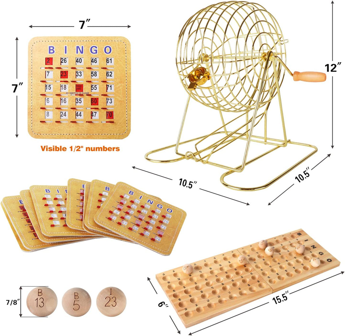 Juego de bingo con jaula,bolas y tabla maestra de plástico