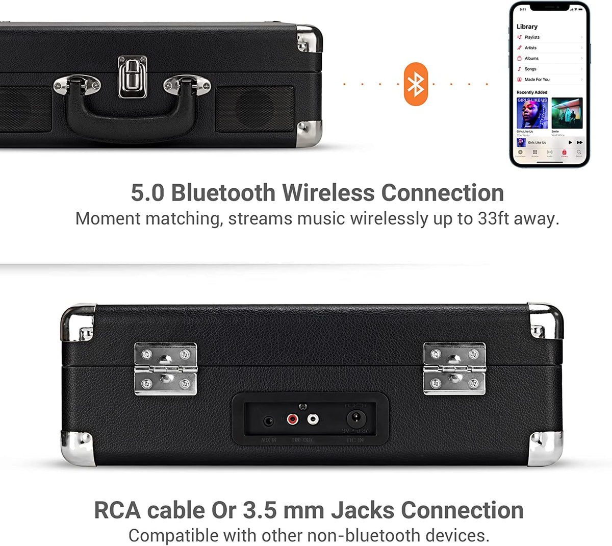 Tocadiscos reproductor de vinilo, diseño vintage Byron Statics