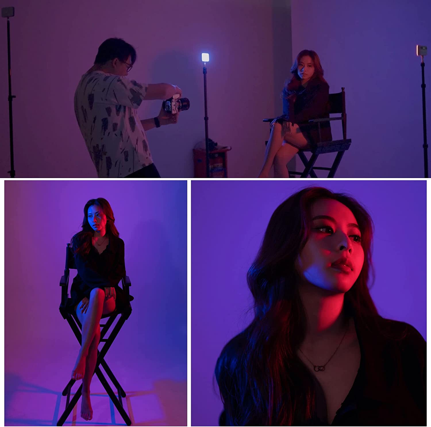 Panel de luz LED portátil de fotografía RGB