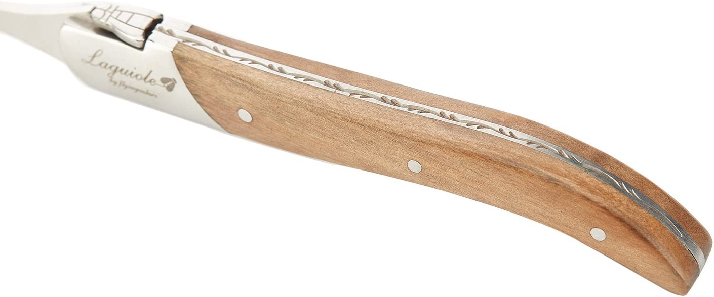 Juego de 6 tenedores acero inoxidable mango de madera | Laguiole by FlyingColors