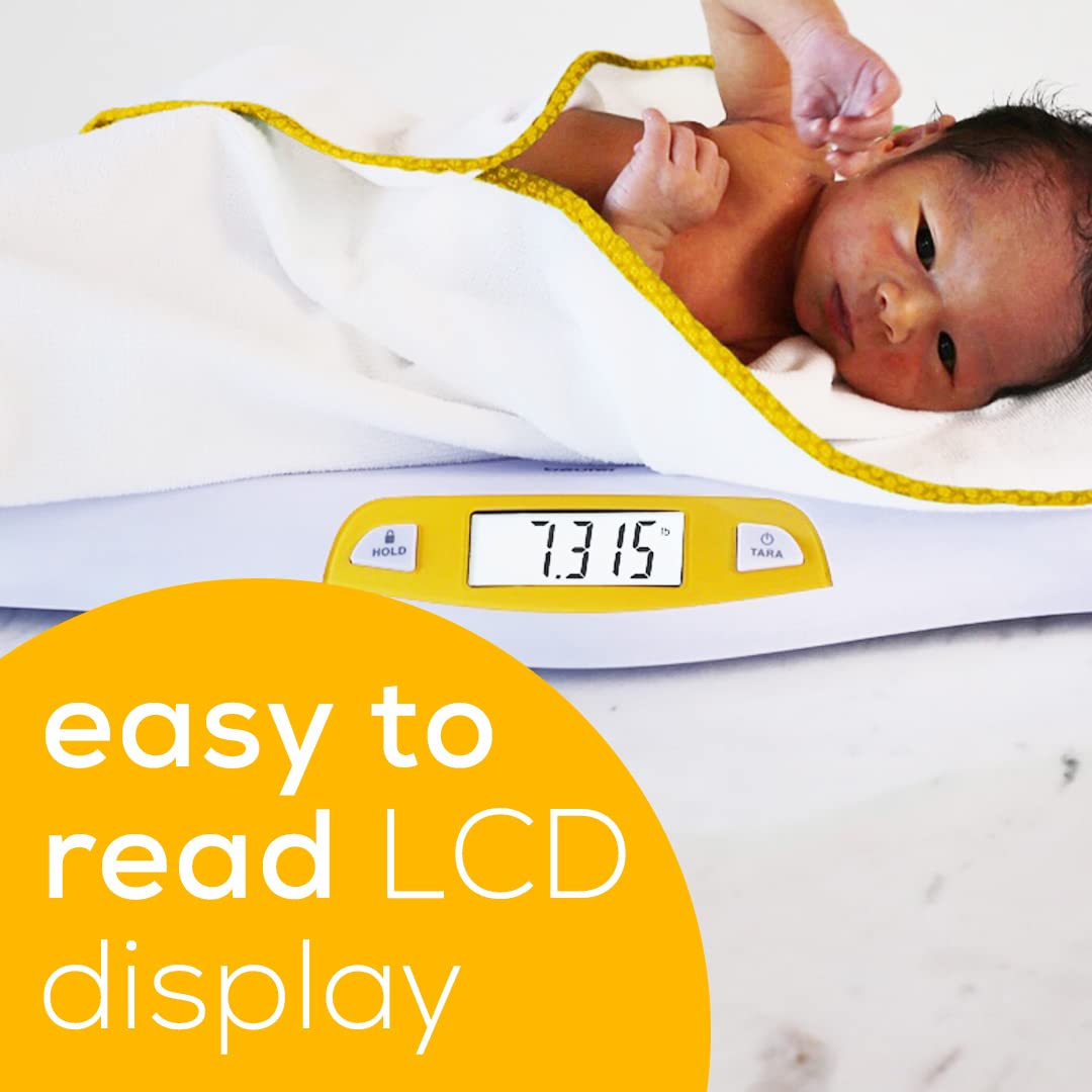 Balanza digital de bebé con cómoda plataforma curva Beurer