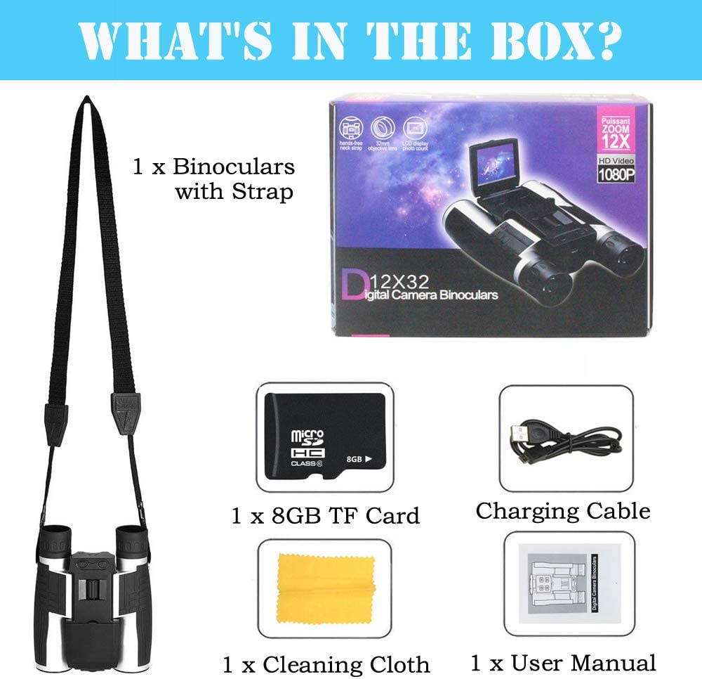 Binoculares digitales | Cámara de telescopio | Pantalla LCD de 2"