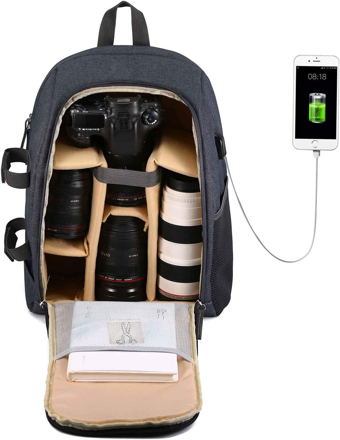 Mochila para cámara fotográfica DSLR | Impermeable con compartimento para laptop