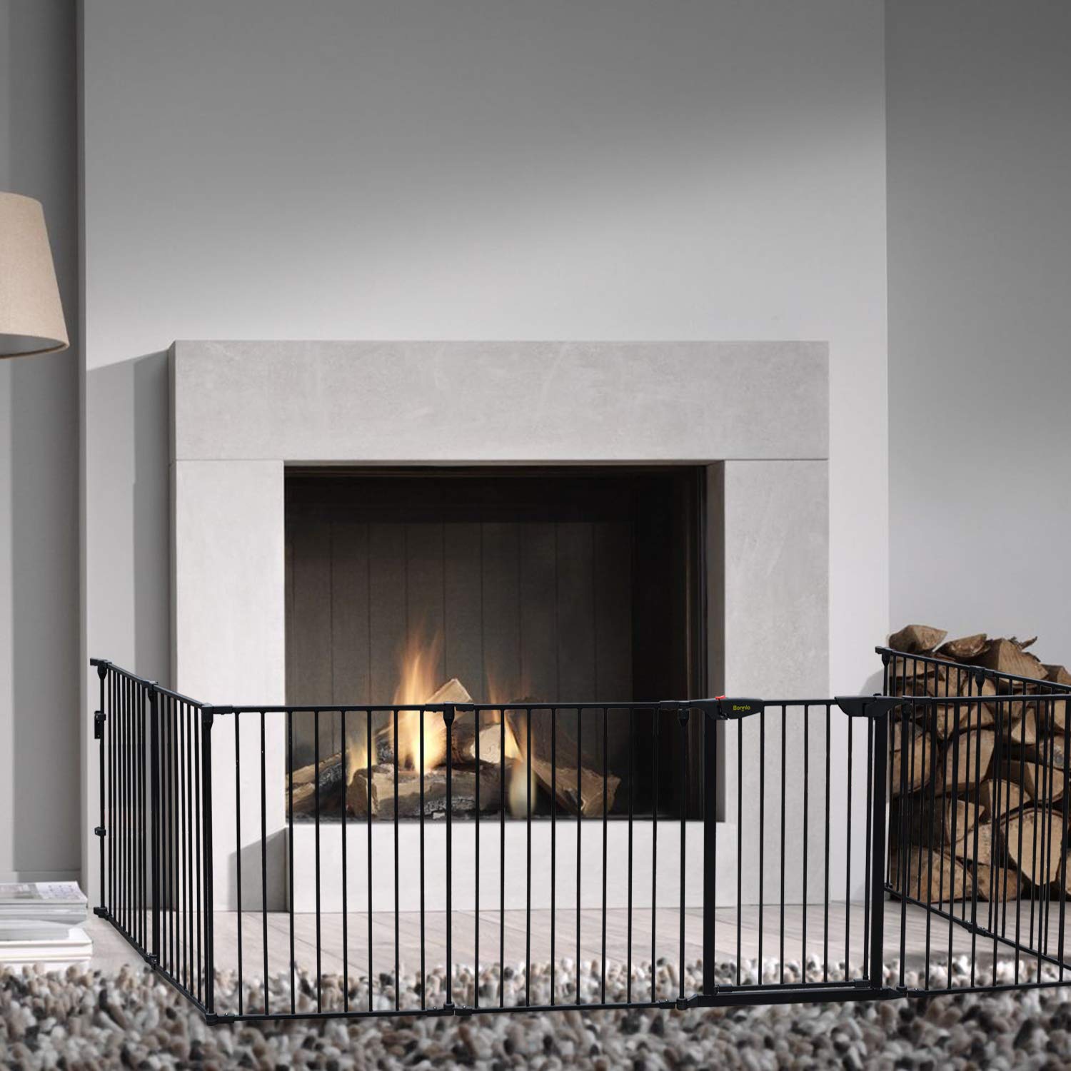 Puerta de seguridad de 8 paneles para bebés de metal