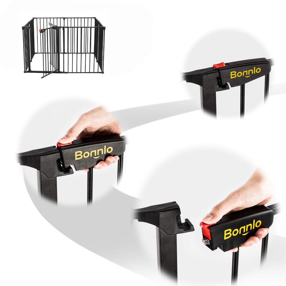 Puerta de seguridad de 8 paneles para bebés de metal