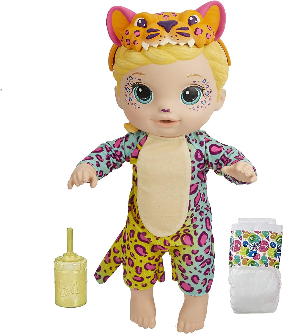 Muñeca con Accesorios Leopardo arcoíris Baby Alive