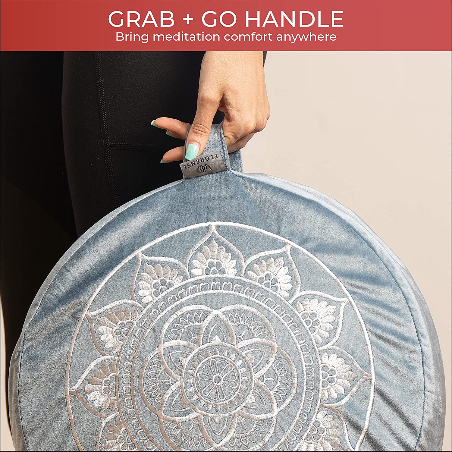 Cojín de meditación | Tradicional tibetana con funda de terciopelo