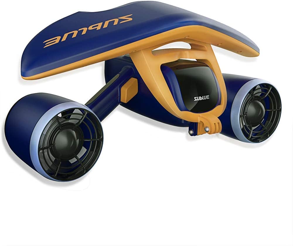 Patinete sub acuático doble hélices con soporte para cámara para buceo