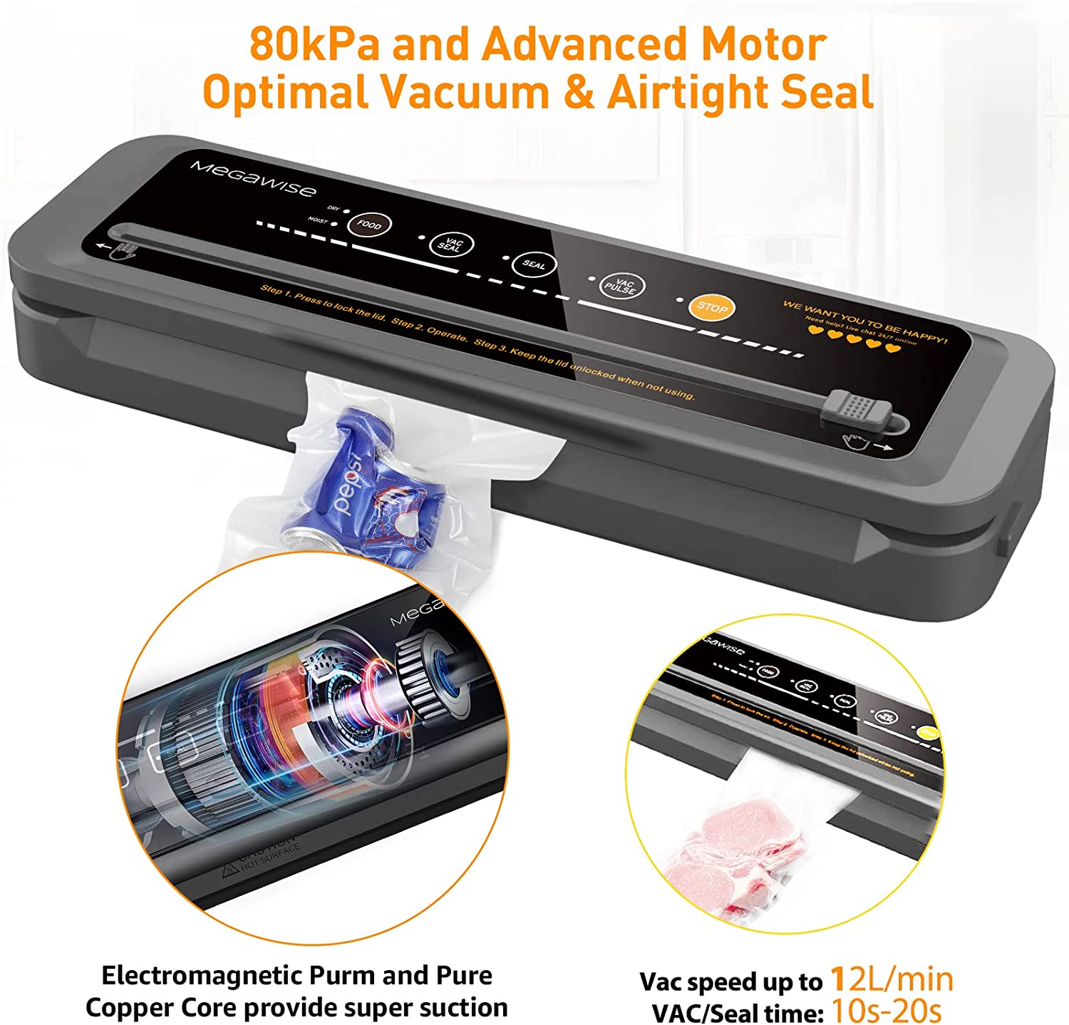 Máquina selladora al vacío compacta