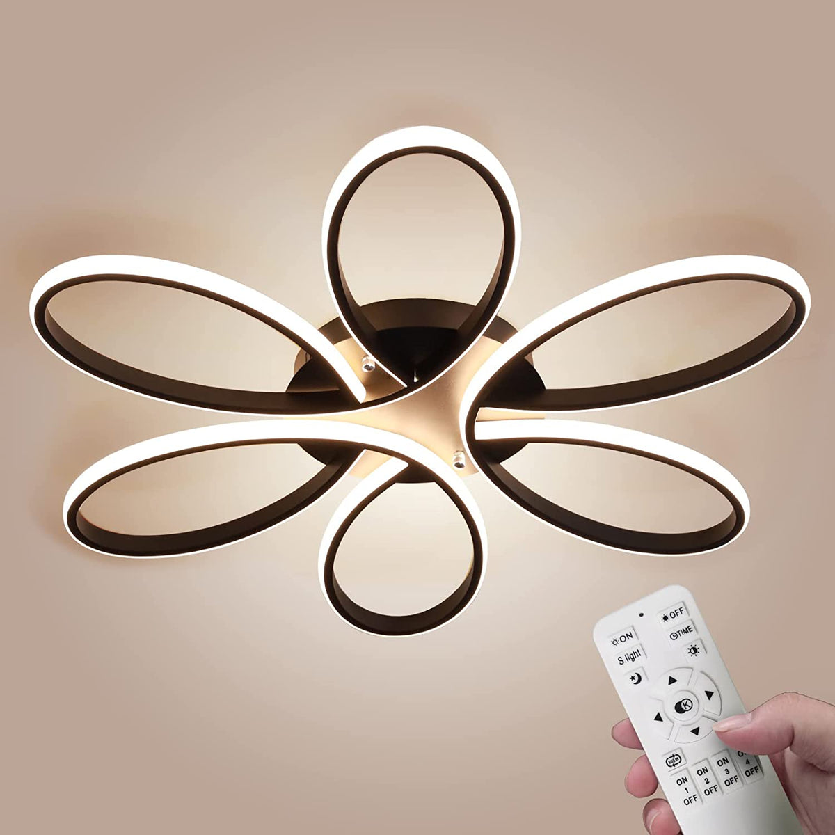 Lámpara decorativa de techo led con control remoto regulable