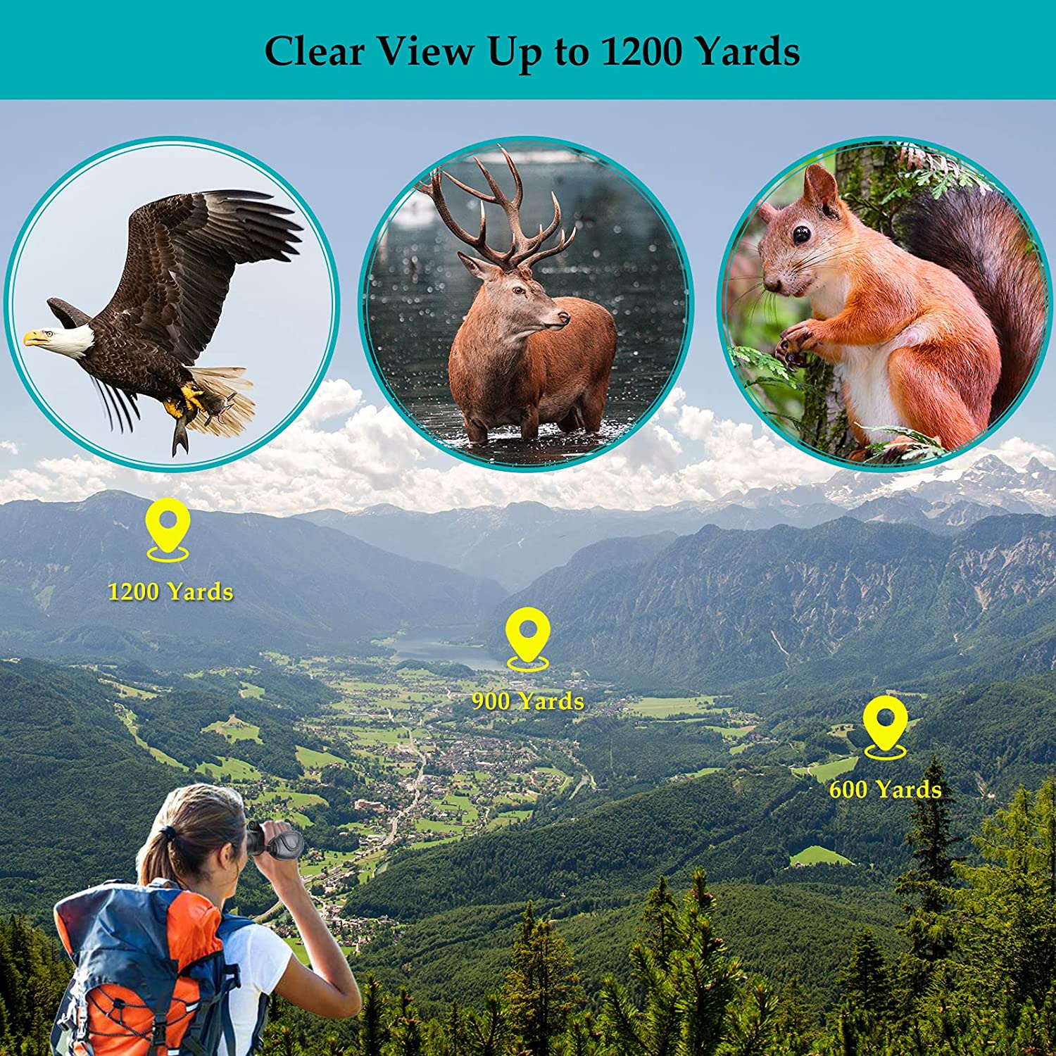 Telescopio monocular HD con adaptador para teléfono