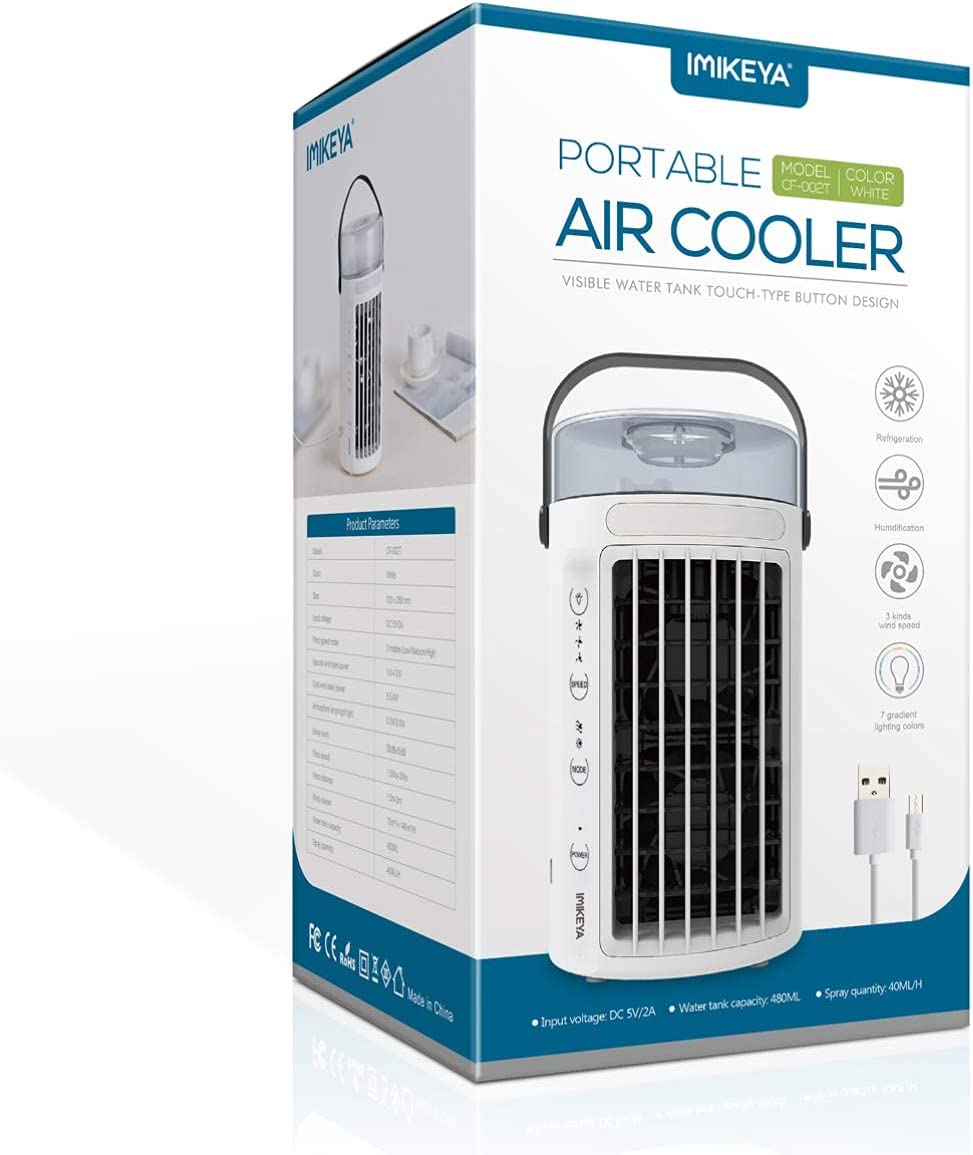 Ventilador de aire acondicionado portátil 4 en 1, USB, mini enfriador de aire