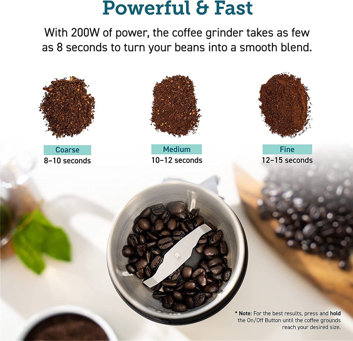 Molinillo eléctrico para especias, semillas, hierbas y granos de café