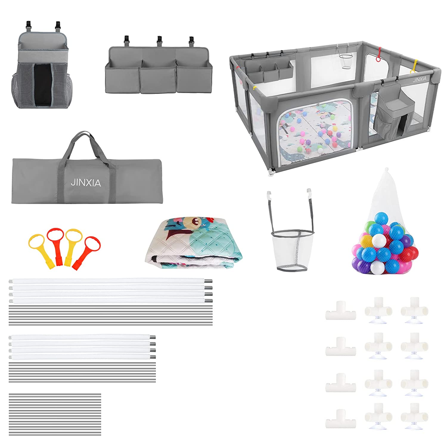 Juego de corral para bebé | Portátil extra grande | Base antideslizante